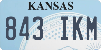 KS license plate 843IKM