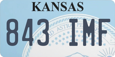 KS license plate 843IMF