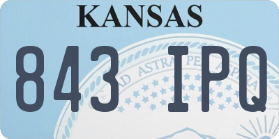 KS license plate 843IPQ