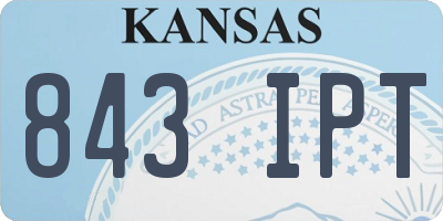 KS license plate 843IPT