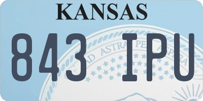 KS license plate 843IPU