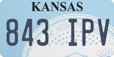 KS license plate 843IPV