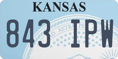 KS license plate 843IPW