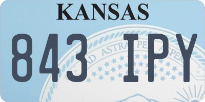 KS license plate 843IPY