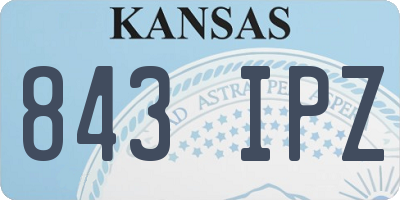 KS license plate 843IPZ