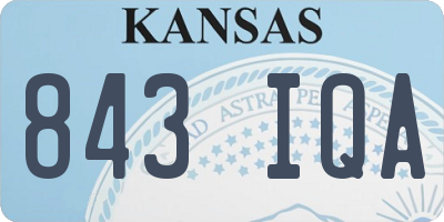 KS license plate 843IQA