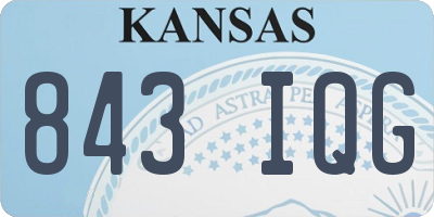KS license plate 843IQG