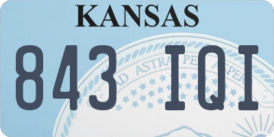 KS license plate 843IQI