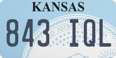 KS license plate 843IQL