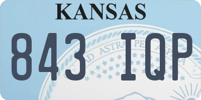 KS license plate 843IQP