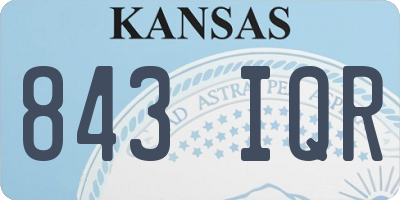 KS license plate 843IQR