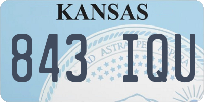 KS license plate 843IQU