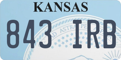 KS license plate 843IRB