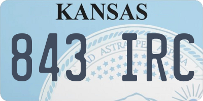 KS license plate 843IRC