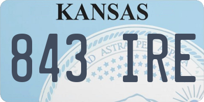 KS license plate 843IRE
