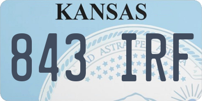 KS license plate 843IRF