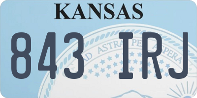 KS license plate 843IRJ