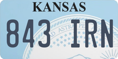 KS license plate 843IRN