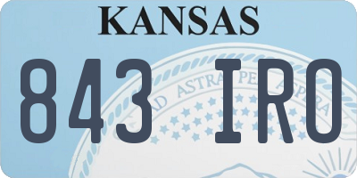 KS license plate 843IRO