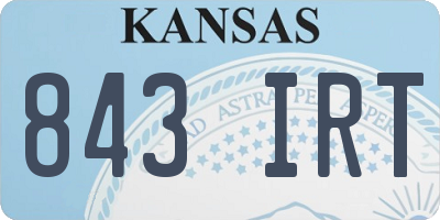 KS license plate 843IRT