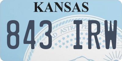 KS license plate 843IRW