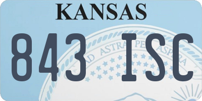KS license plate 843ISC