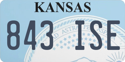 KS license plate 843ISE