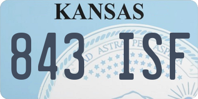 KS license plate 843ISF