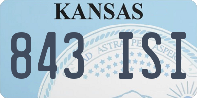 KS license plate 843ISI