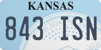 KS license plate 843ISN