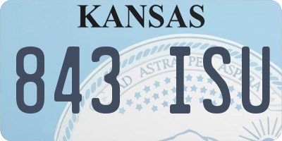 KS license plate 843ISU