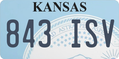 KS license plate 843ISV
