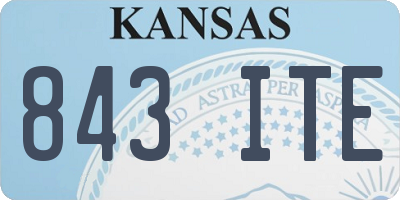 KS license plate 843ITE