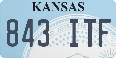 KS license plate 843ITF
