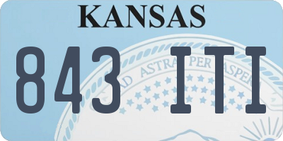 KS license plate 843ITI