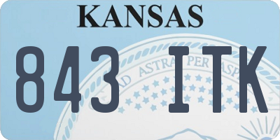 KS license plate 843ITK