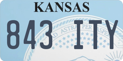 KS license plate 843ITY