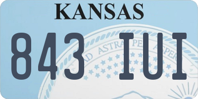 KS license plate 843IUI