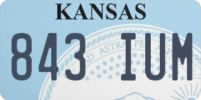 KS license plate 843IUM