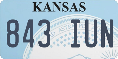 KS license plate 843IUN