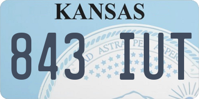 KS license plate 843IUT