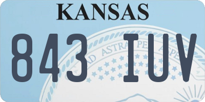 KS license plate 843IUV