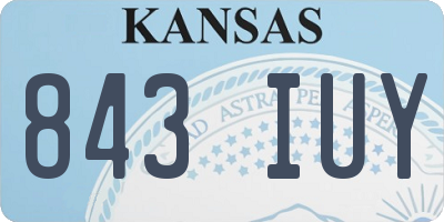 KS license plate 843IUY