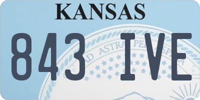 KS license plate 843IVE