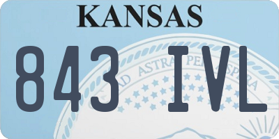 KS license plate 843IVL