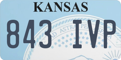 KS license plate 843IVP