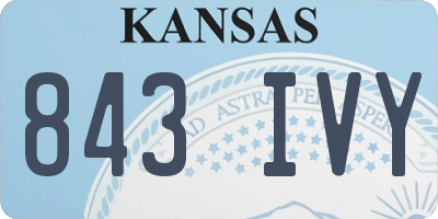 KS license plate 843IVY