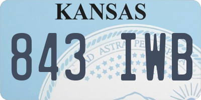 KS license plate 843IWB
