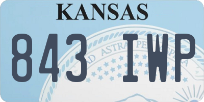 KS license plate 843IWP
