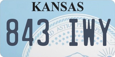 KS license plate 843IWY